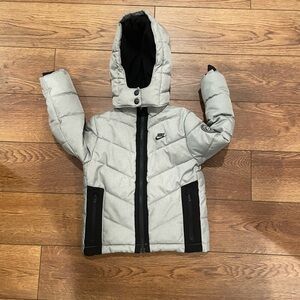 Nike Gray Puffer Jacket with Hood